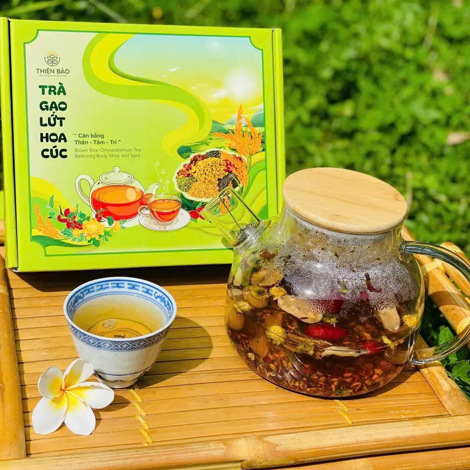 trà gạo lứt hoa cúc thiên bảo 390g
