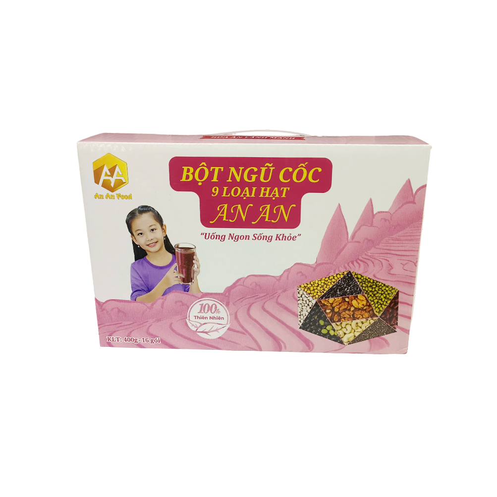Bột Ngũ Cốc 9 Loại Hạt An An Food Hộp 400g – 16 Gói