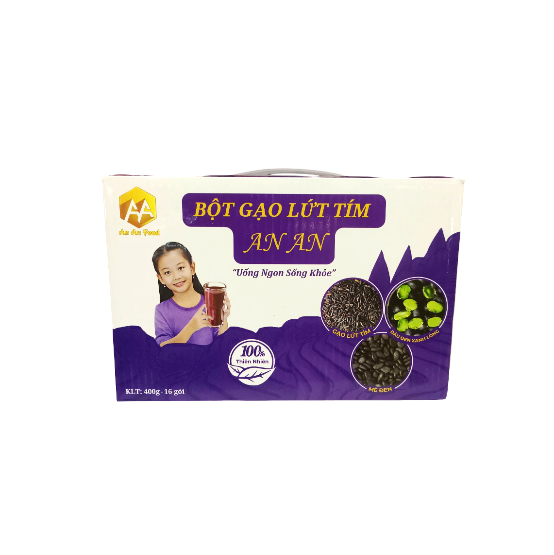Bột Gạo Lứt Tím An An Food Hộp 400g – 16 Gói