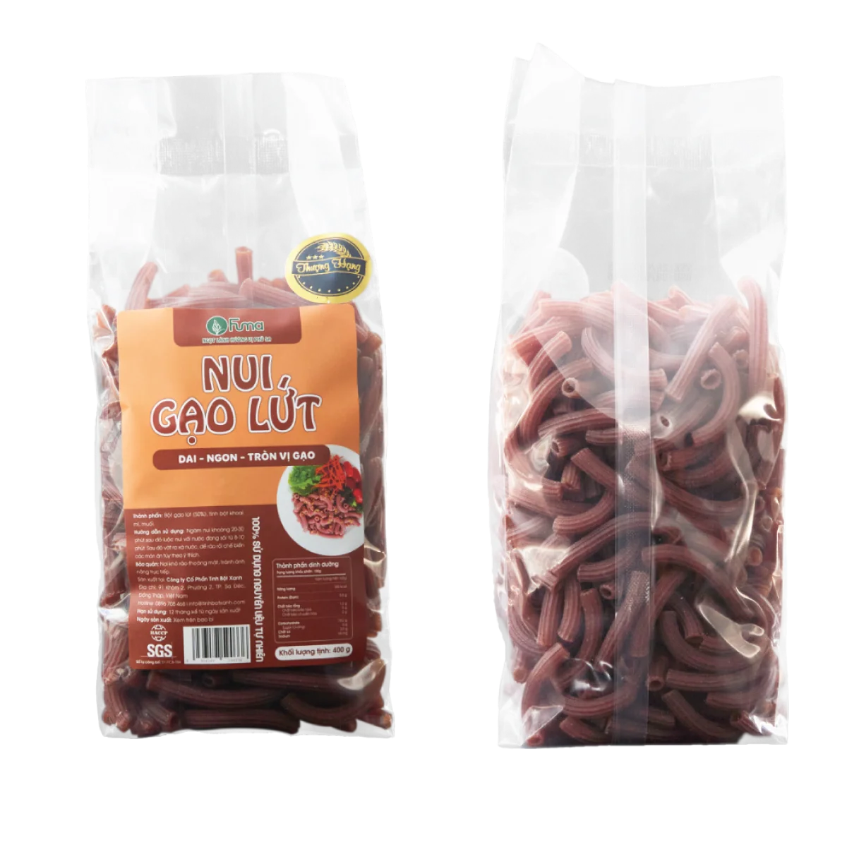 Nui Gạo Lứt Fuma Ống Dài Gói 400g