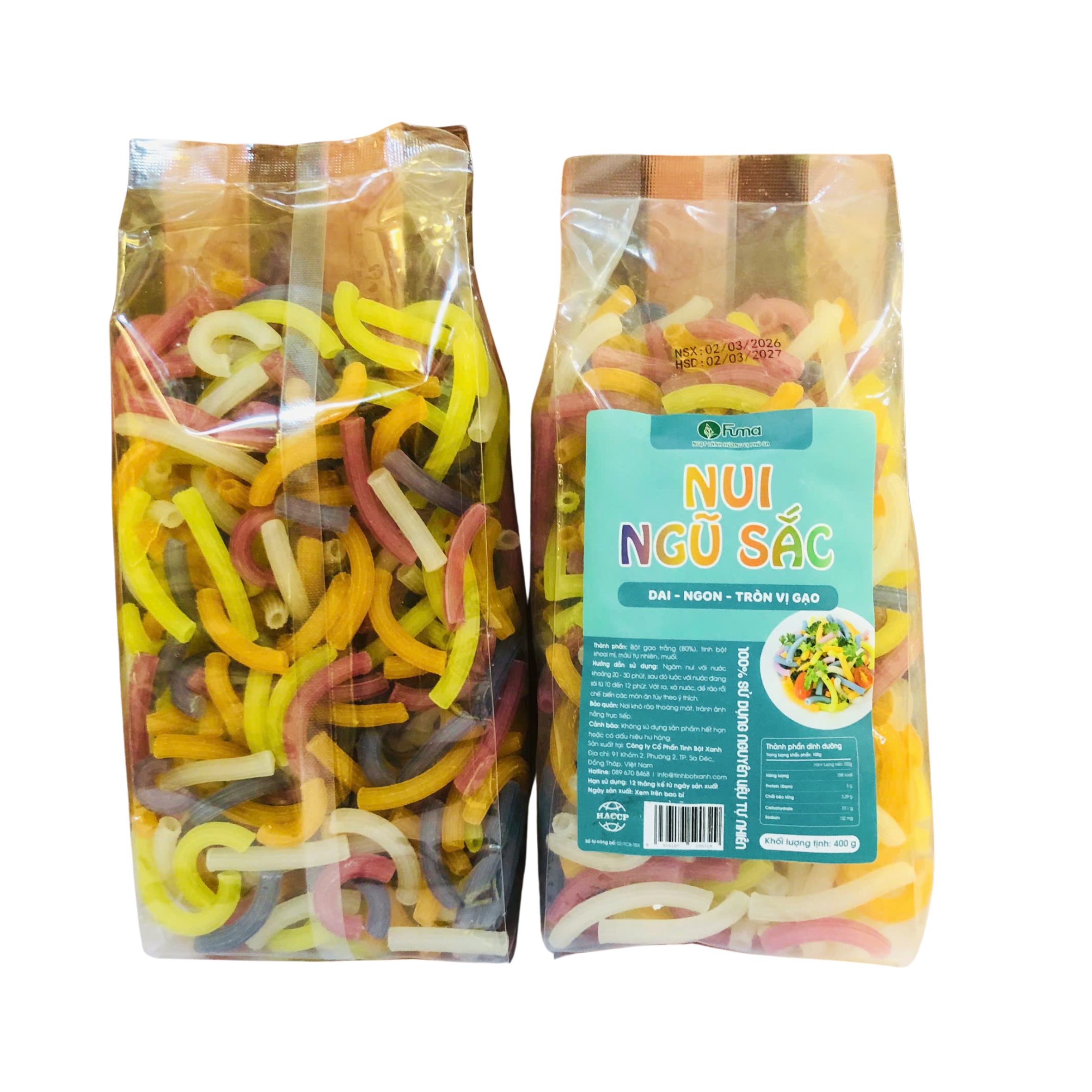 Nui Ngũ Sắc Fuma Ống Dài Gói 400g